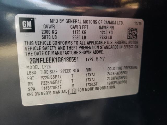 Photo 9 VIN: 2GNFLEEK1G6180591 - CHEVROLET EQUINOX LS 