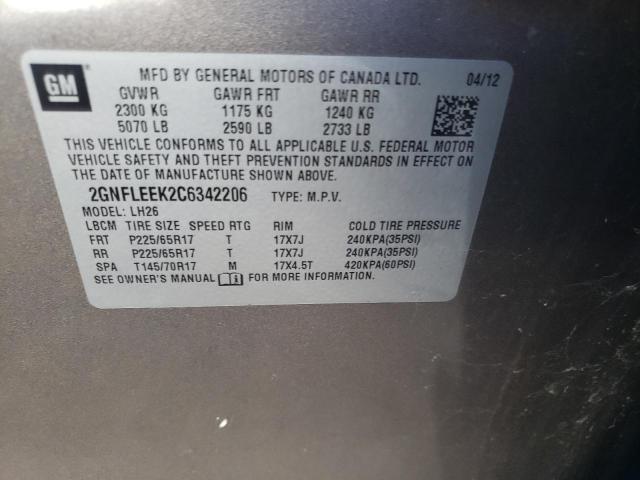 Photo 9 VIN: 2GNFLEEK2C6342206 - CHEVROLET EQUINOX LT 