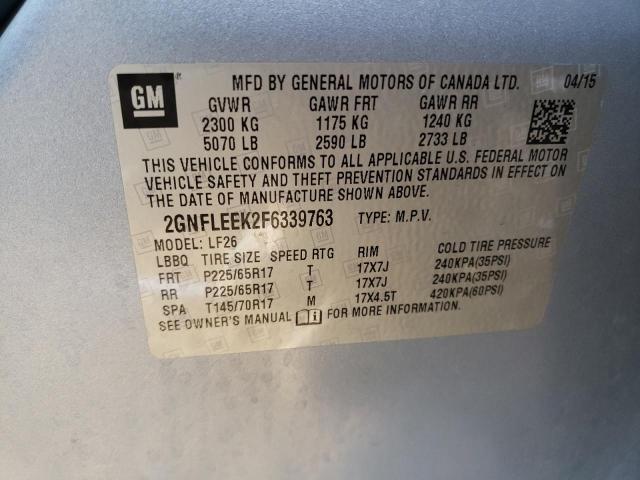 Photo 9 VIN: 2GNFLEEK2F6339763 - CHEVROLET EQUINOX LS 