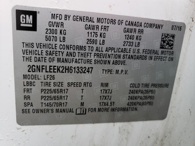 Photo 9 VIN: 2GNFLEEK2H6133247 - CHEVROLET EQUINOX LS 