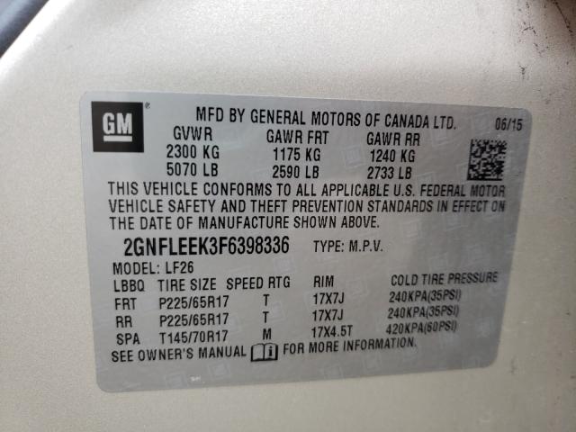 Photo 9 VIN: 2GNFLEEK3F6398336 - CHEVROLET EQUINOX LS 