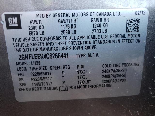 Photo 9 VIN: 2GNFLEEK4C6266441 - CHEVROLET EQUINOX LT 