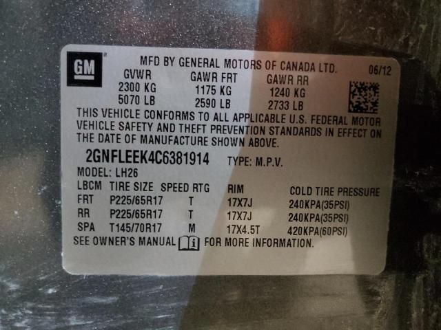 Photo 11 VIN: 2GNFLEEK4C6381914 - CHEVROLET EQUINOX 