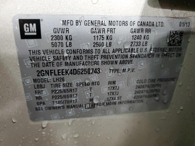 Photo 11 VIN: 2GNFLEEK4D6250743 - CHEVROLET EQUINOX 