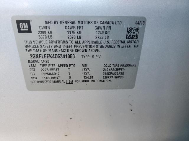 Photo 12 VIN: 2GNFLEEK4D6341060 - CHEVROLET EQUINOX LT 