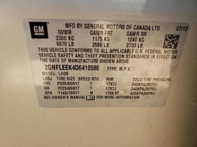 Photo 12 VIN: 2GNFLEEK4D6410586 - CHEVROLET EQUINOX 