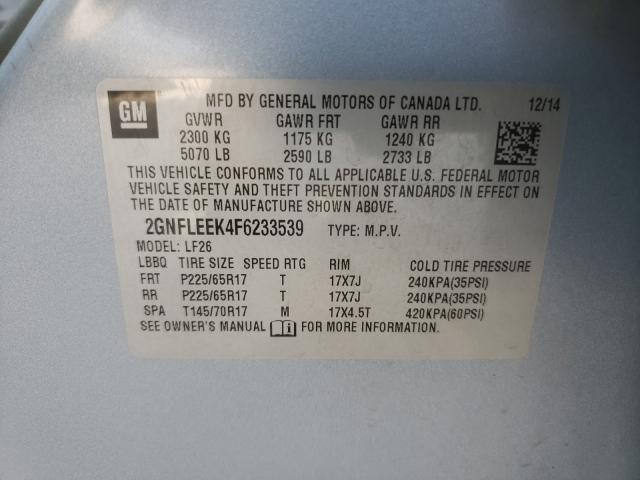 Photo 9 VIN: 2GNFLEEK4F6233539 - CHEVROLET EQUINOX LS 