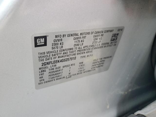 Photo 12 VIN: 2GNFLEEK4G6257910 - CHEVROLET EQUINOX LS 