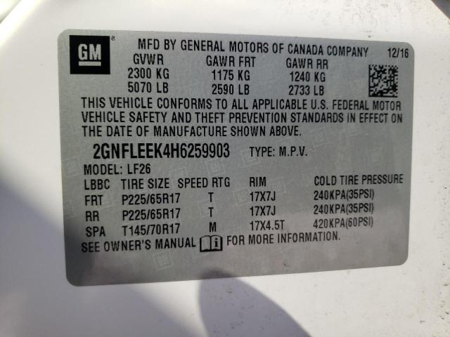 Photo 11 VIN: 2GNFLEEK4H6259903 - CHEVROLET EQUINOX LS 