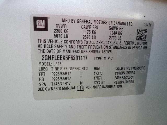 Photo 12 VIN: 2GNFLEEK5F6201117 - CHEVROLET EQUINOX LS 