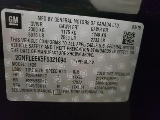 Photo 9 VIN: 2GNFLEEK5F6321094 - CHEVROLET EQUINOX LS 