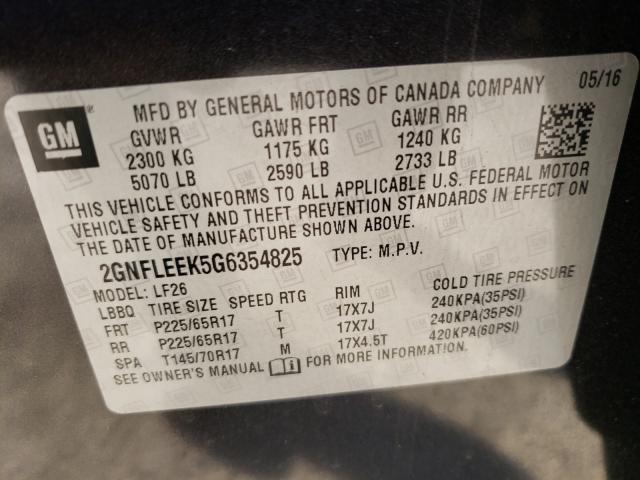 Photo 9 VIN: 2GNFLEEK5G6354825 - CHEVROLET EQUINOX LS 