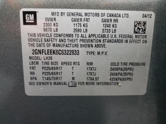 Photo 11 VIN: 2GNFLEEK6C6322833 - CHEVROLET EQUINOX 