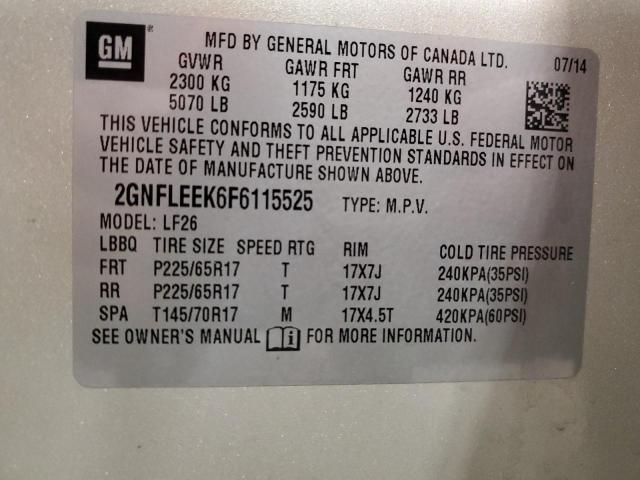 Photo 12 VIN: 2GNFLEEK6F6115525 - CHEVROLET EQUINOX LS 