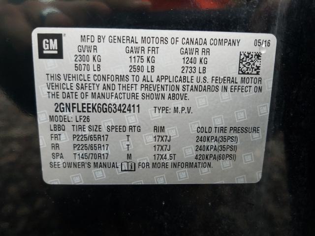 Photo 9 VIN: 2GNFLEEK6G6342411 - CHEVROLET EQUINOX LS 