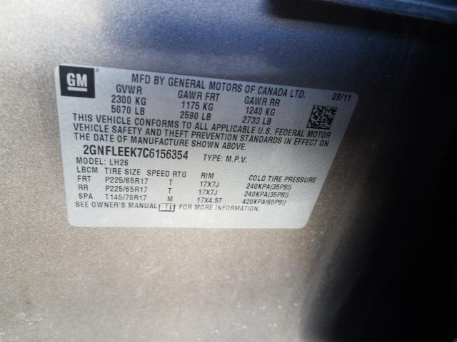 Photo 9 VIN: 2GNFLEEK7C6156354 - CHEVROLET EQUINOX LT 