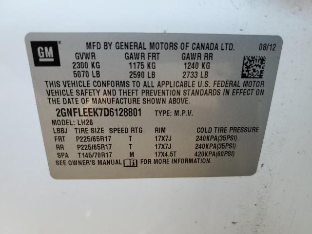 Photo 11 VIN: 2GNFLEEK7D6128801 - CHEVROLET EQUINOX LT 