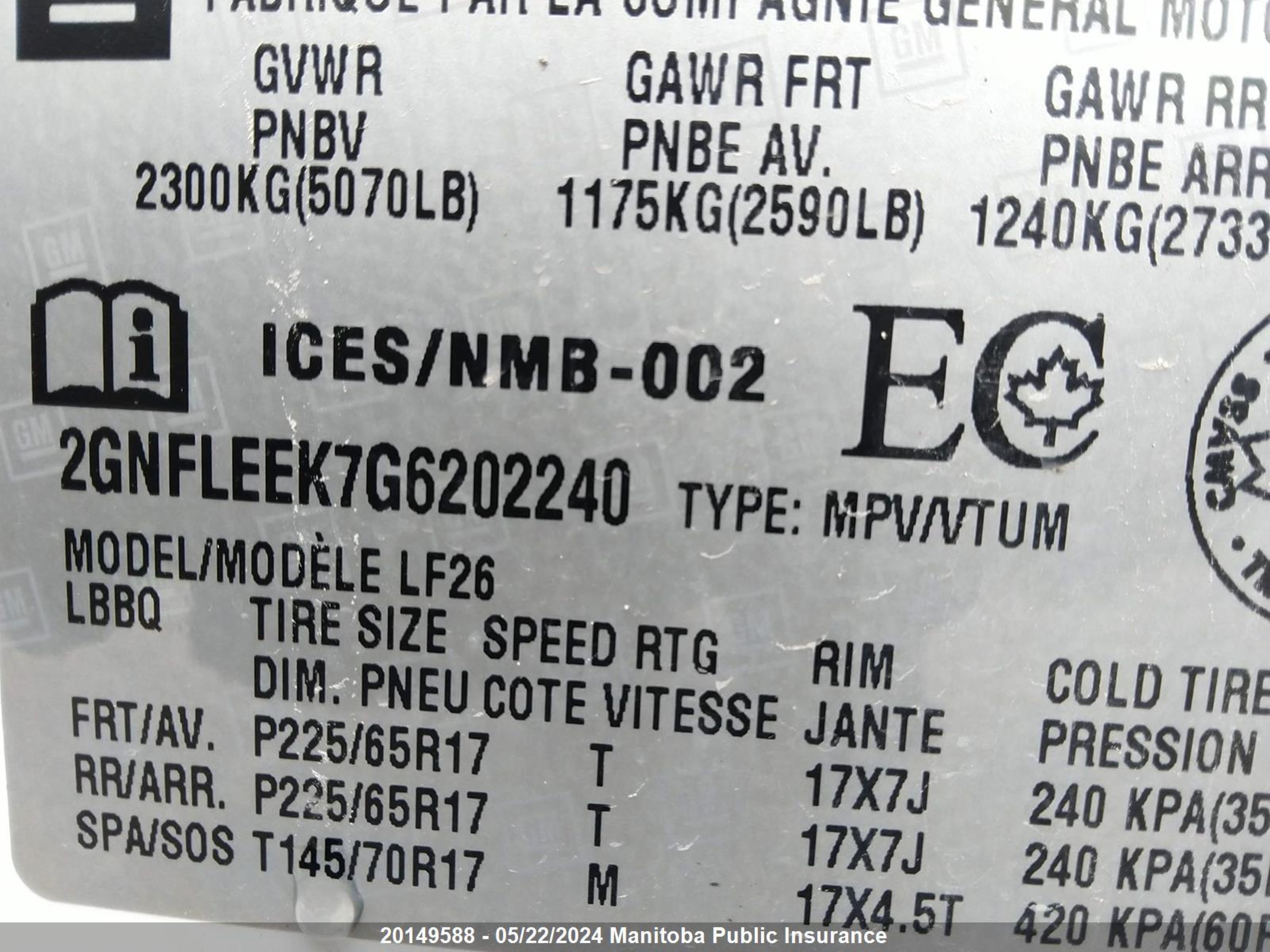 Photo 8 VIN: 2GNFLEEK7G6202240 - CHEVROLET EQUINOX 