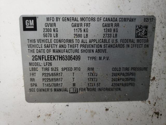 Photo 9 VIN: 2GNFLEEK7H6306499 - CHEVROLET EQUINOX LS 