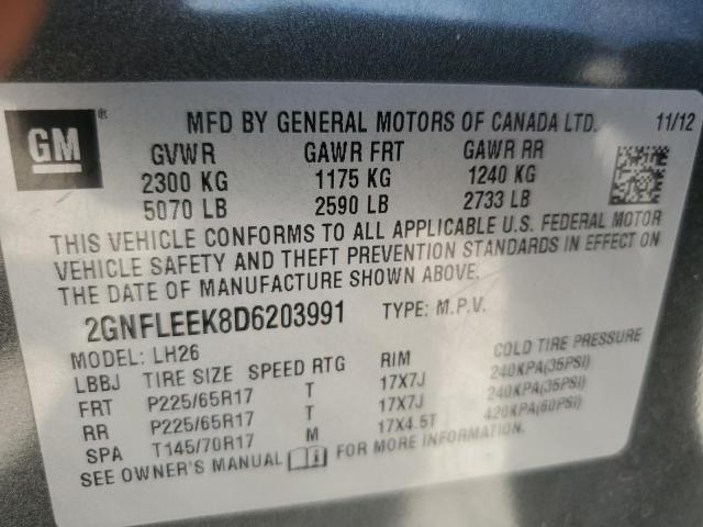 Photo 12 VIN: 2GNFLEEK8D6203991 - CHEVROLET EQUINOX 