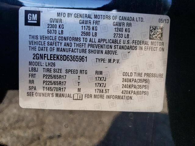 Photo 12 VIN: 2GNFLEEK8D6365961 - CHEVROLET EQUINOX LT 