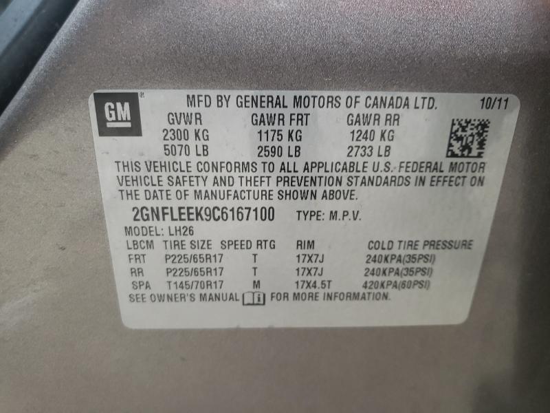 Photo 9 VIN: 2GNFLEEK9C6167100 - CHEVROLET EQUINOX LT 