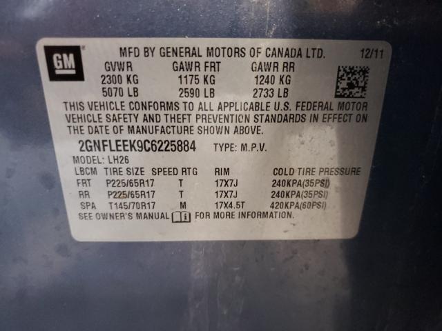 Photo 9 VIN: 2GNFLEEK9C6225884 - CHEVROLET EQUINOX LT 