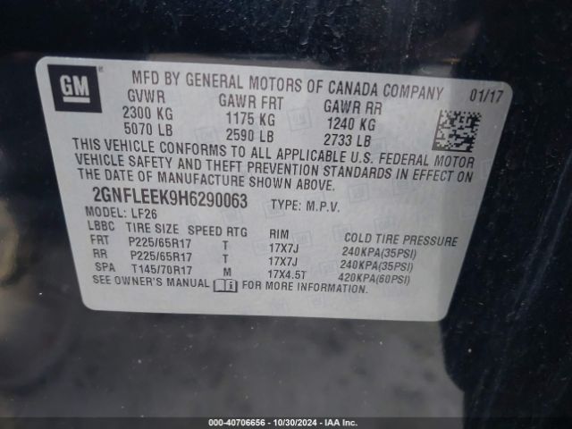 Photo 8 VIN: 2GNFLEEK9H6290063 - CHEVROLET EQUINOX 