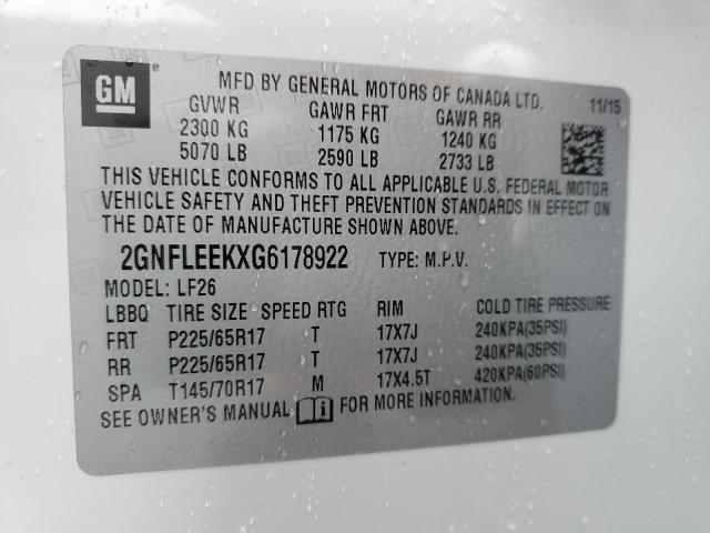 Photo 11 VIN: 2GNFLEEKXG6178922 - CHEVROLET EQUINOX LS 