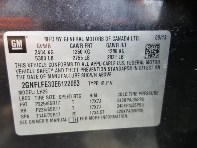 Photo 9 VIN: 2GNFLFE30E6122063 - CHEVROLET EQUINOX LT 