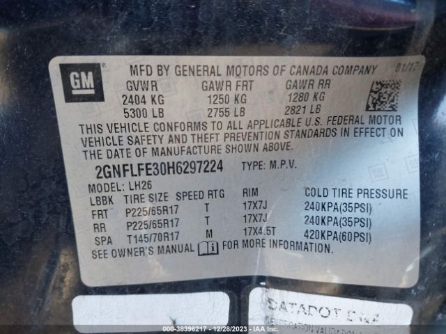 Photo 8 VIN: 2GNFLFE30H6297224 - CHEVROLET EQUINOX 