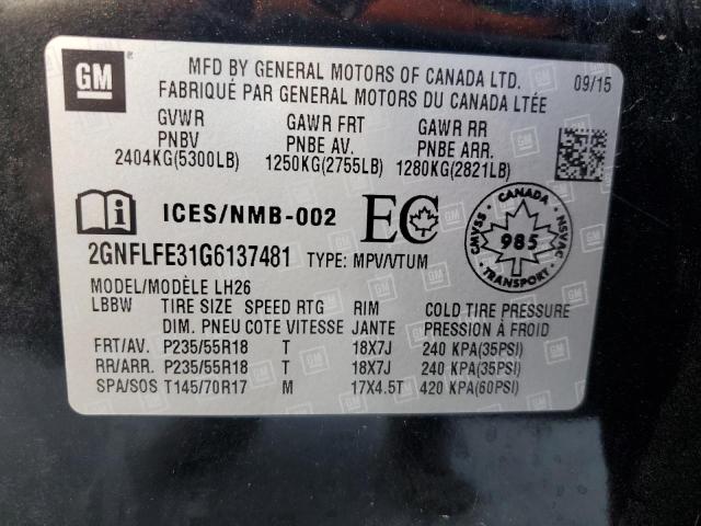 Photo 13 VIN: 2GNFLFE31G6137481 - CHEVROLET EQUINOX LT 