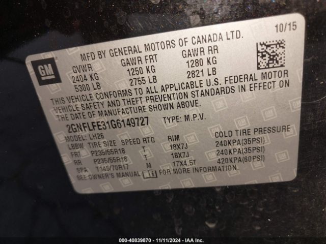 Photo 8 VIN: 2GNFLFE31G6149727 - CHEVROLET EQUINOX 