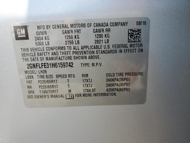 Photo 12 VIN: 2GNFLFE31H6159742 - CHEVROLET EQUINOX LT 