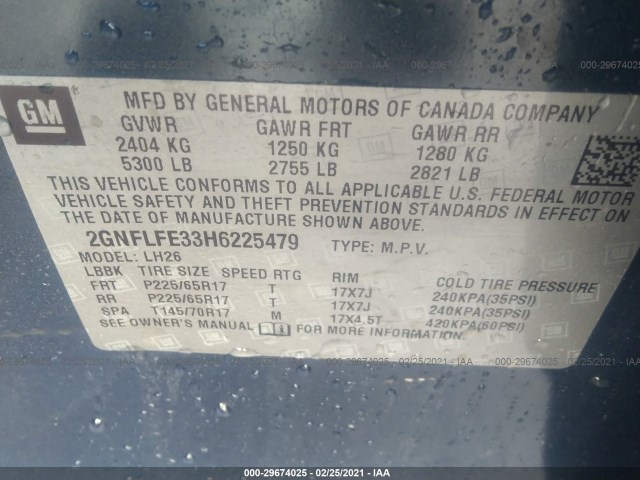 Photo 8 VIN: 2GNFLFE33H6225479 - CHEVROLET EQUINOX 