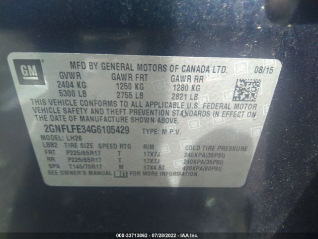 Photo 8 VIN: 2GNFLFE34G6105429 - CHEVROLET EQUINOX 