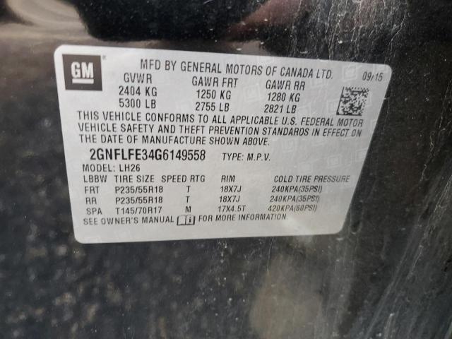 Photo 12 VIN: 2GNFLFE34G6149558 - CHEVROLET EQUINOX LT 