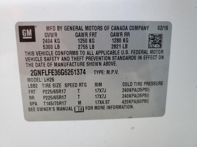 Photo 12 VIN: 2GNFLFE36G6261374 - CHEVROLET EQUINOX LT 