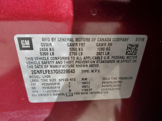 Photo 9 VIN: 2GNFLFE37G6228643 - CHEVROLET EQUINOX LT 