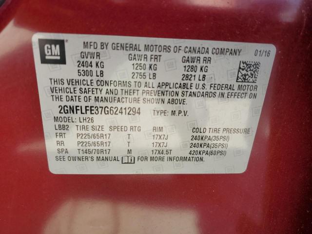 Photo 12 VIN: 2GNFLFE37G6241294 - CHEVROLET EQUINOX 