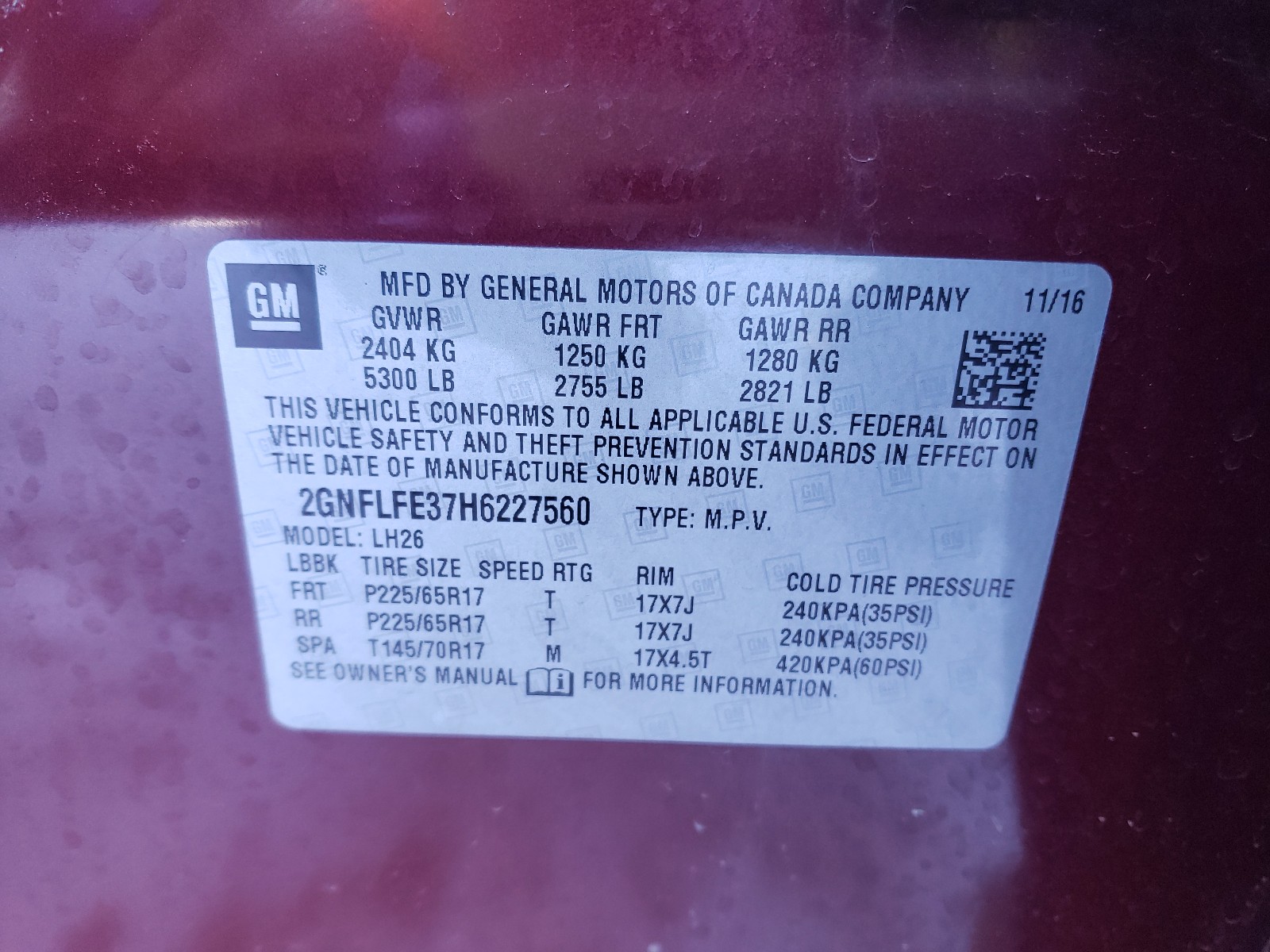 Photo 9 VIN: 2GNFLFE37H6227560 - CHEVROLET EQUINOX LT 