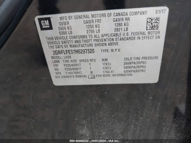 Photo 8 VIN: 2GNFLFE37H6297320 - CHEVROLET EQUINOX 