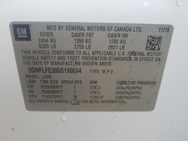 Photo 9 VIN: 2GNFLFE38G6190694 - CHEVROLET EQUINOX LT 