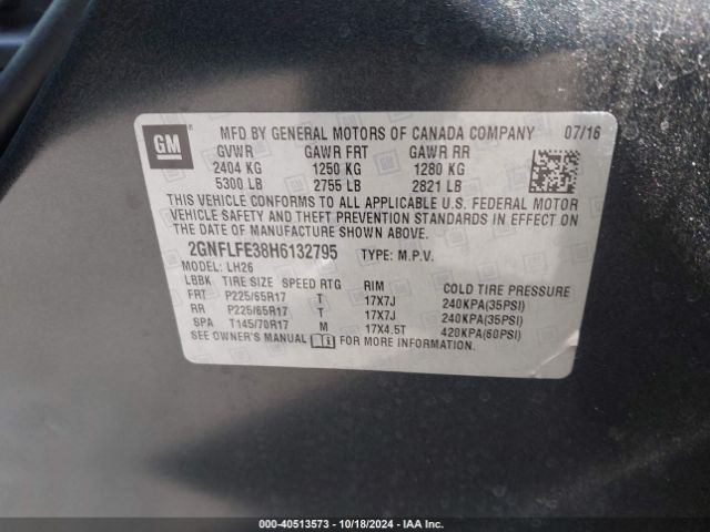 Photo 8 VIN: 2GNFLFE38H6132795 - CHEVROLET EQUINOX 