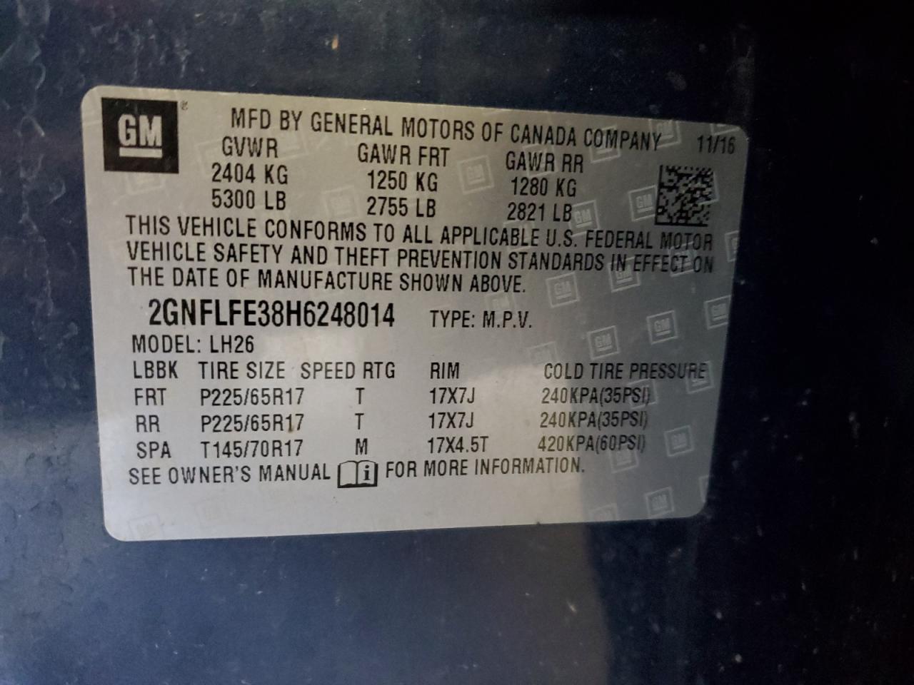 Photo 12 VIN: 2GNFLFE38H6248014 - CHEVROLET EQUINOX 