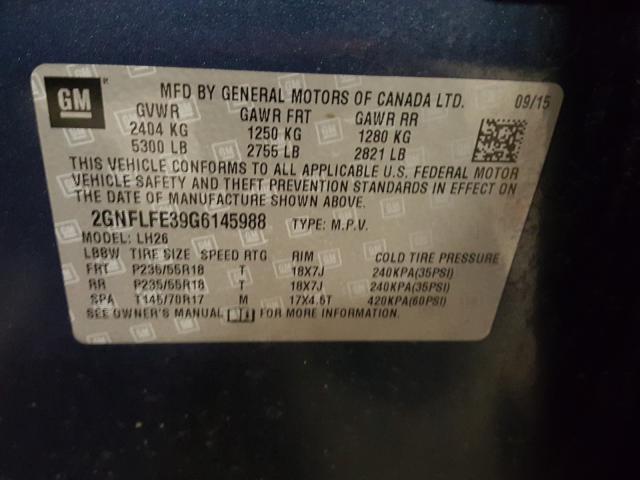 Photo 9 VIN: 2GNFLFE39G6145988 - CHEVROLET EQUINOX LT 