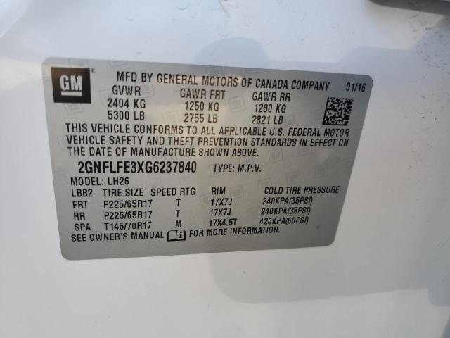 Photo 12 VIN: 2GNFLFE3XG6237840 - CHEVROLET EQUINOX LT 