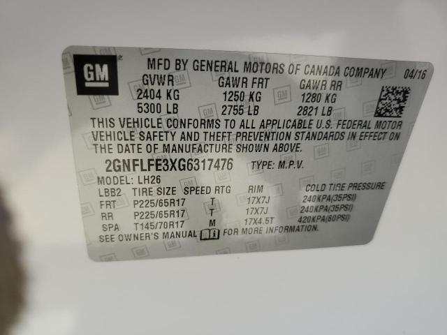 Photo 9 VIN: 2GNFLFE3XG6317476 - CHEVROLET EQUINOX LT 