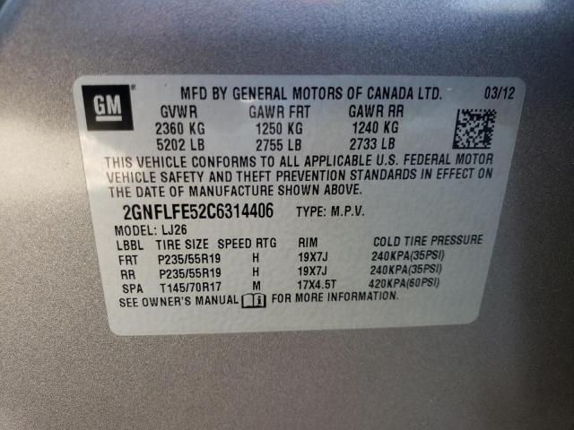 Photo 12 VIN: 2GNFLFE52C6314406 - CHEVROLET EQUINOX LT 