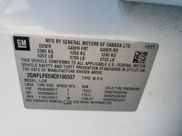 Photo 9 VIN: 2GNFLFE59C6196337 - CHEVROLET EQUINOX LT 